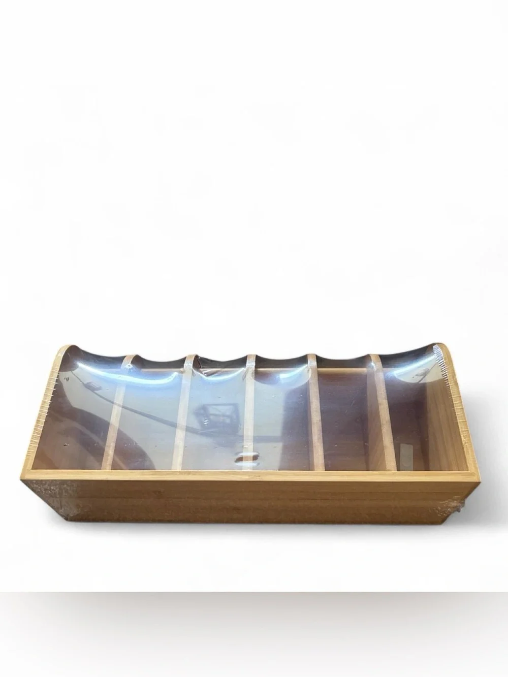 Bamboo Wood Belt Organizer Display - Natural Finish Closet Drawers or Tabletop